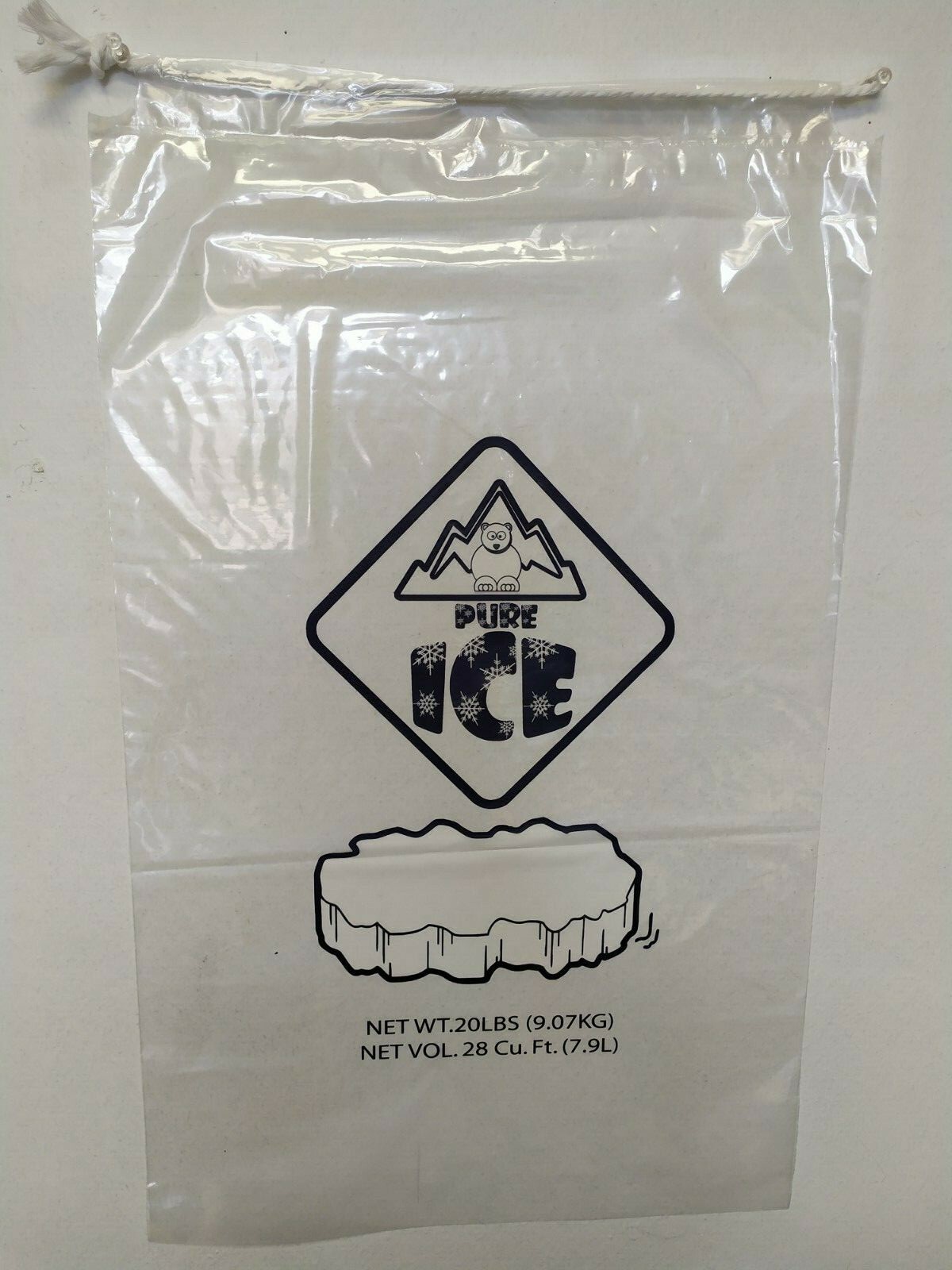 10 LB LBS Commercial Ice Bag Bags Drawstring 10/25/50/100/150/200/…/500/1000