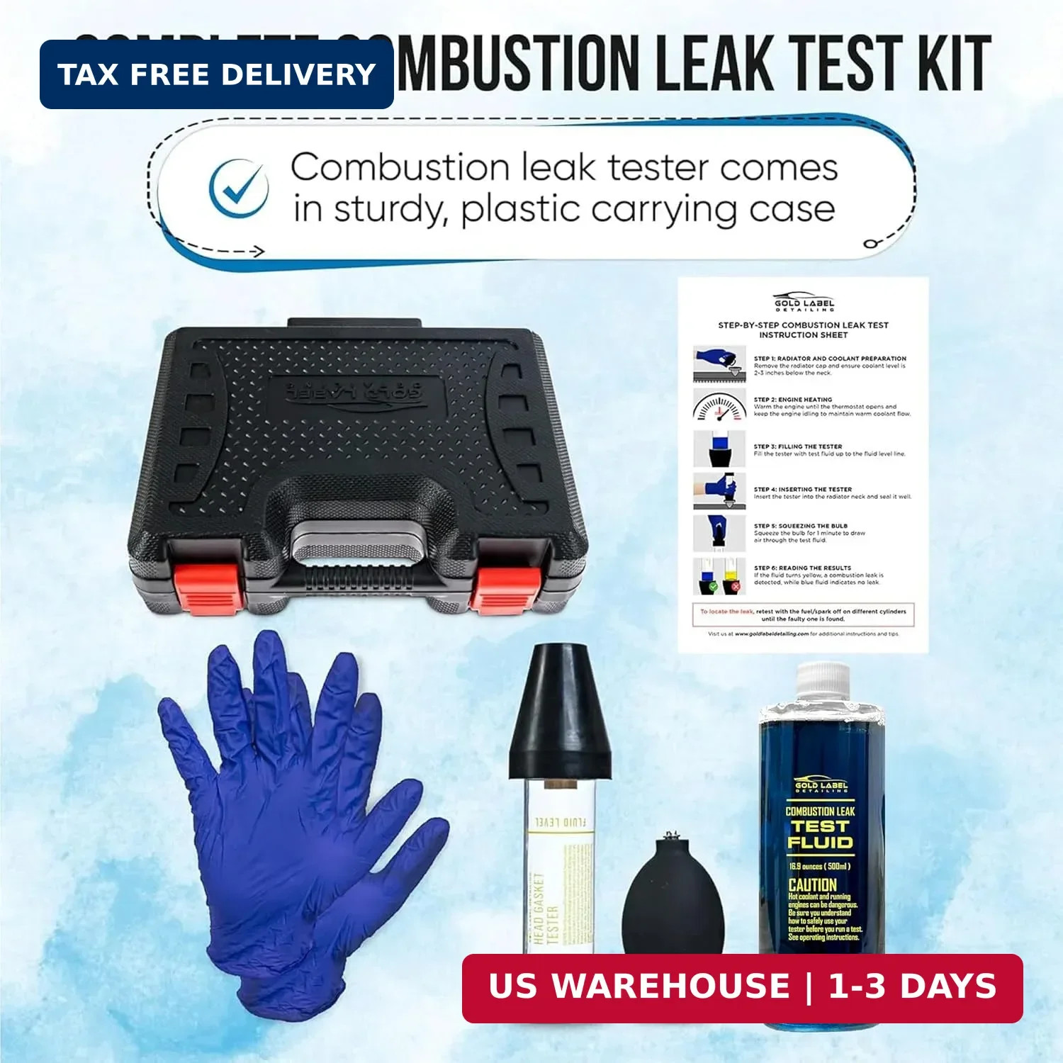 Combustion Leak Detector Kit – 100+ Tests Automotive Engine Block and Head Gaske