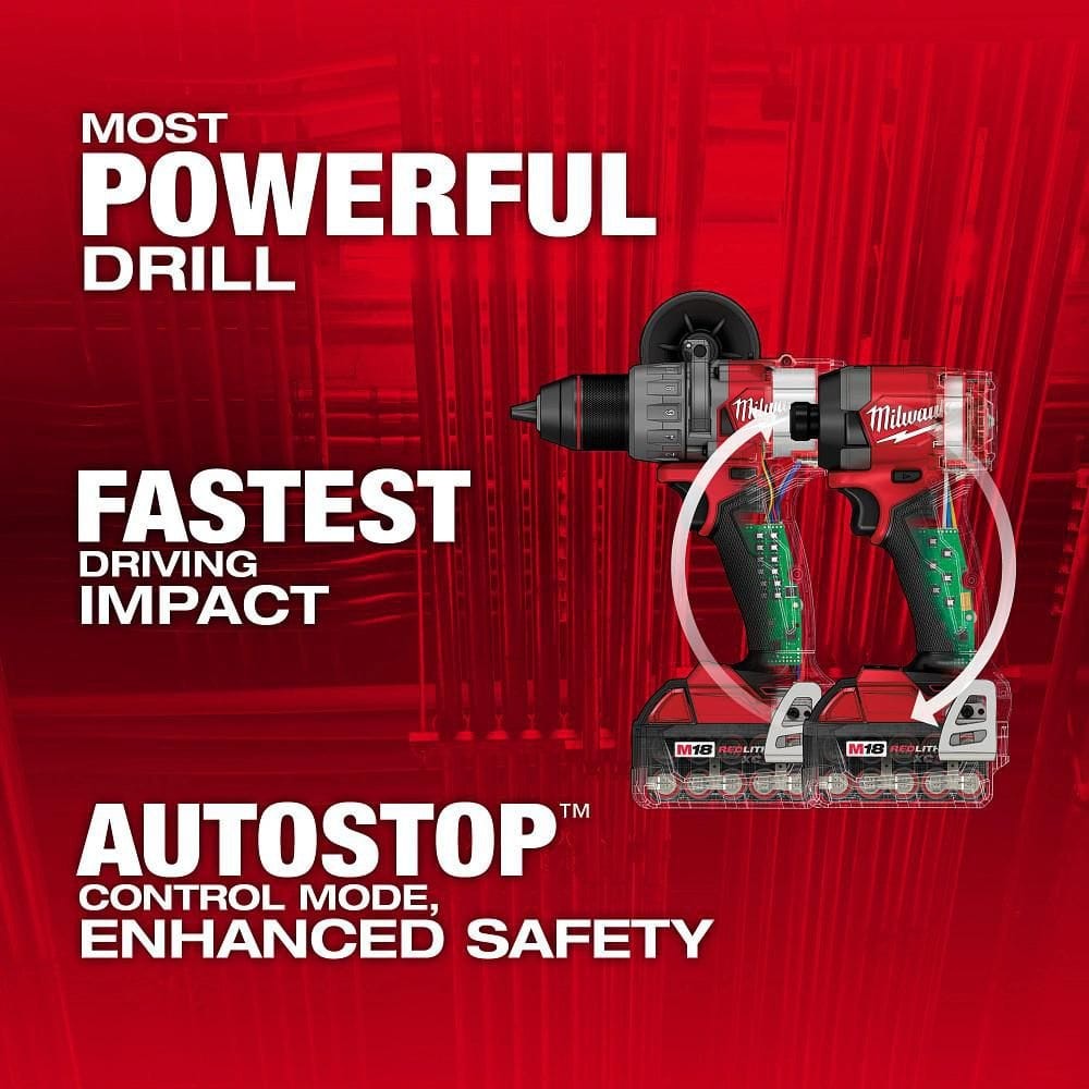 Milwaukee M18 FUEL 18V Lithium-Ion Brushless Cordless Kit w/ 2x 5.0 Ah Batteries