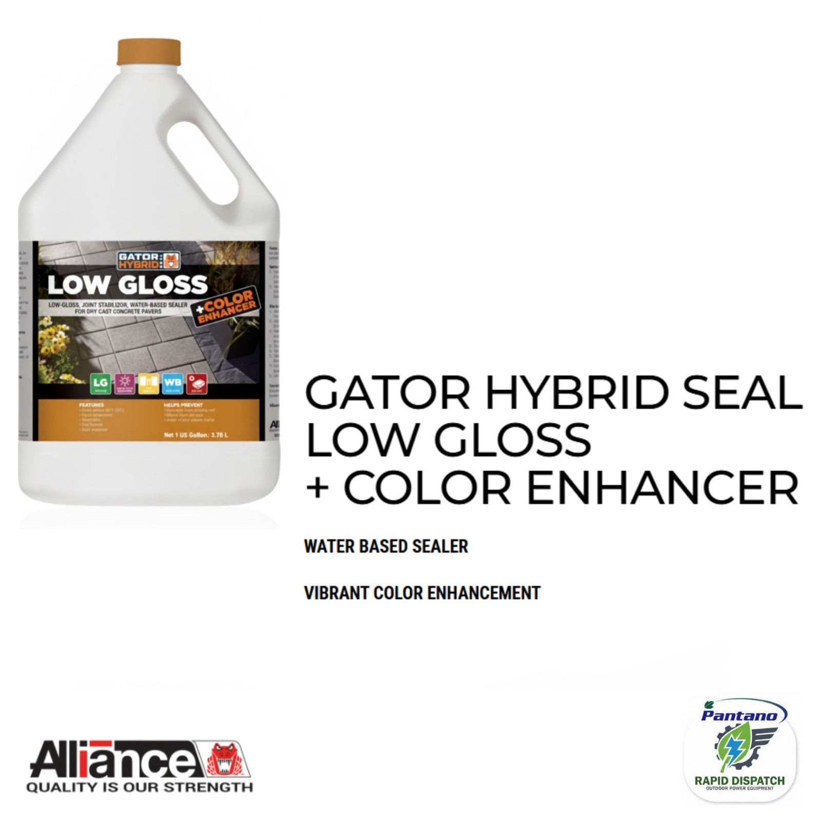 Gator Hybrid Seal Low Gloss Color Enhancer 1 Gal | Water Based Paver Sealer