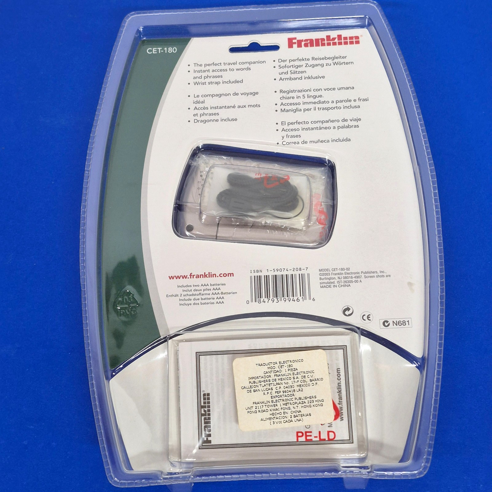 Franklin CST-180 Speaking Spanish English Communicator Translator Sealed