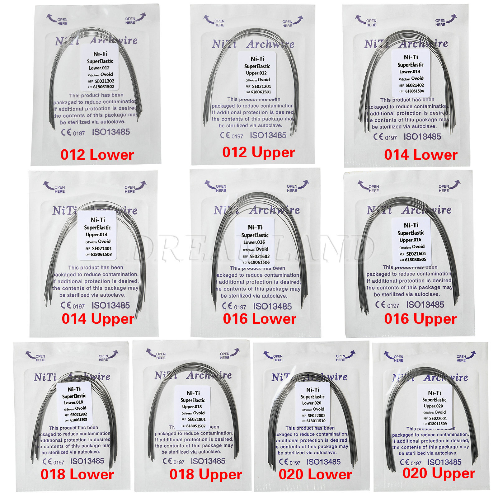 Arcos de Dental Ortodoncia Redondos Niti Arco de Alambre Su Arch Wire USA