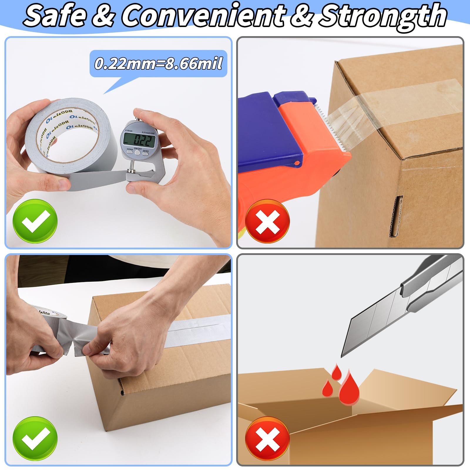 48 Pack Silver Duct Tape Heavy Duty Bulk, 2 2 in x 30 Yards-48 Rolls,