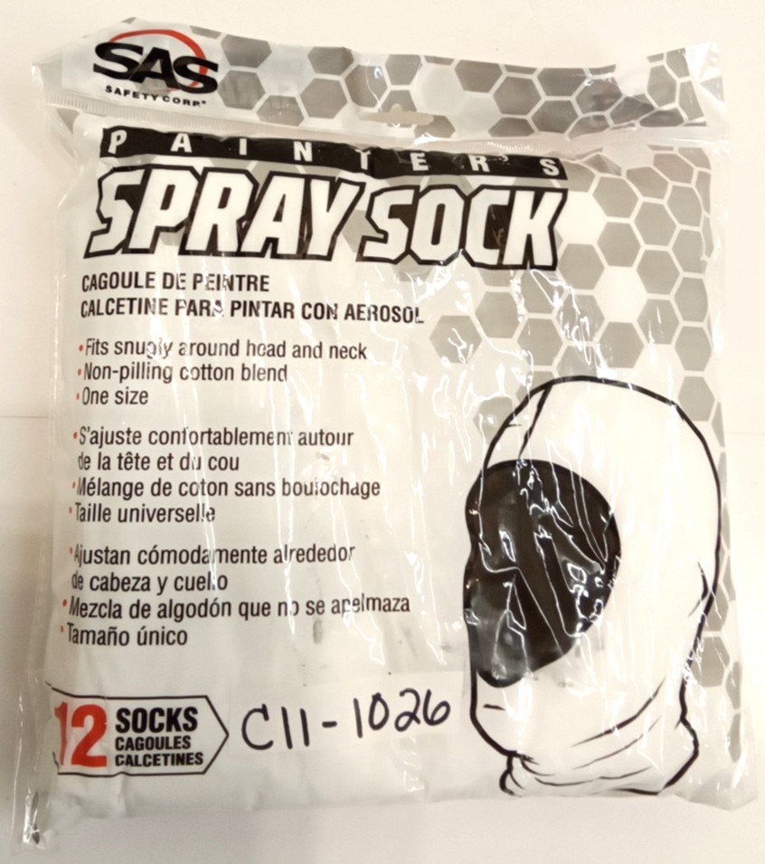 SAS Safety 6810-B Painter’s Spray Sock Cotton Blend One Size Fits All 12pk