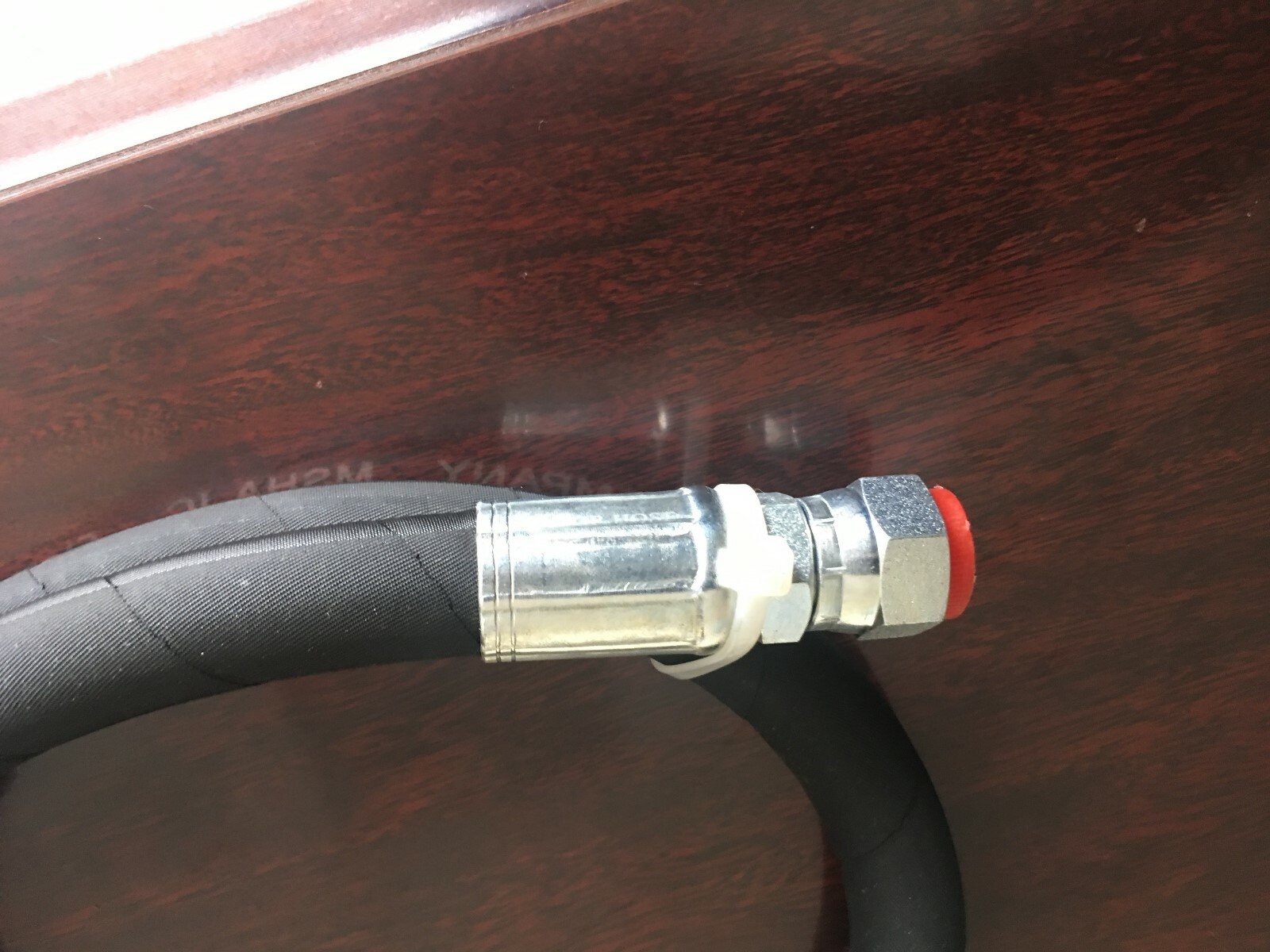 3/8″ x 48″ 2-Wire with 5,000 hydraulic Hose Assembly with 1 straight JIC & 1 90*