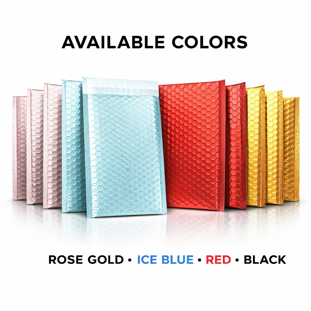 Any Size Color MATTE METALLIC Poly Bubble Mailers Mailing Padded Envelopes USA