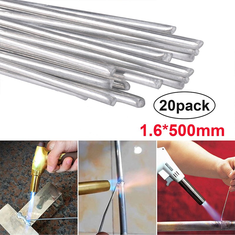20Pcs Aluminum Brazing Solution Welding Flux-Cored Rods Low Temperature Wire