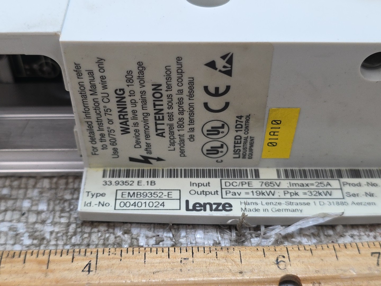 LENZE,EMB9352-E,BRAKE MODULE SERVO DRIVE USED IN EXCELLENT CONDITION
