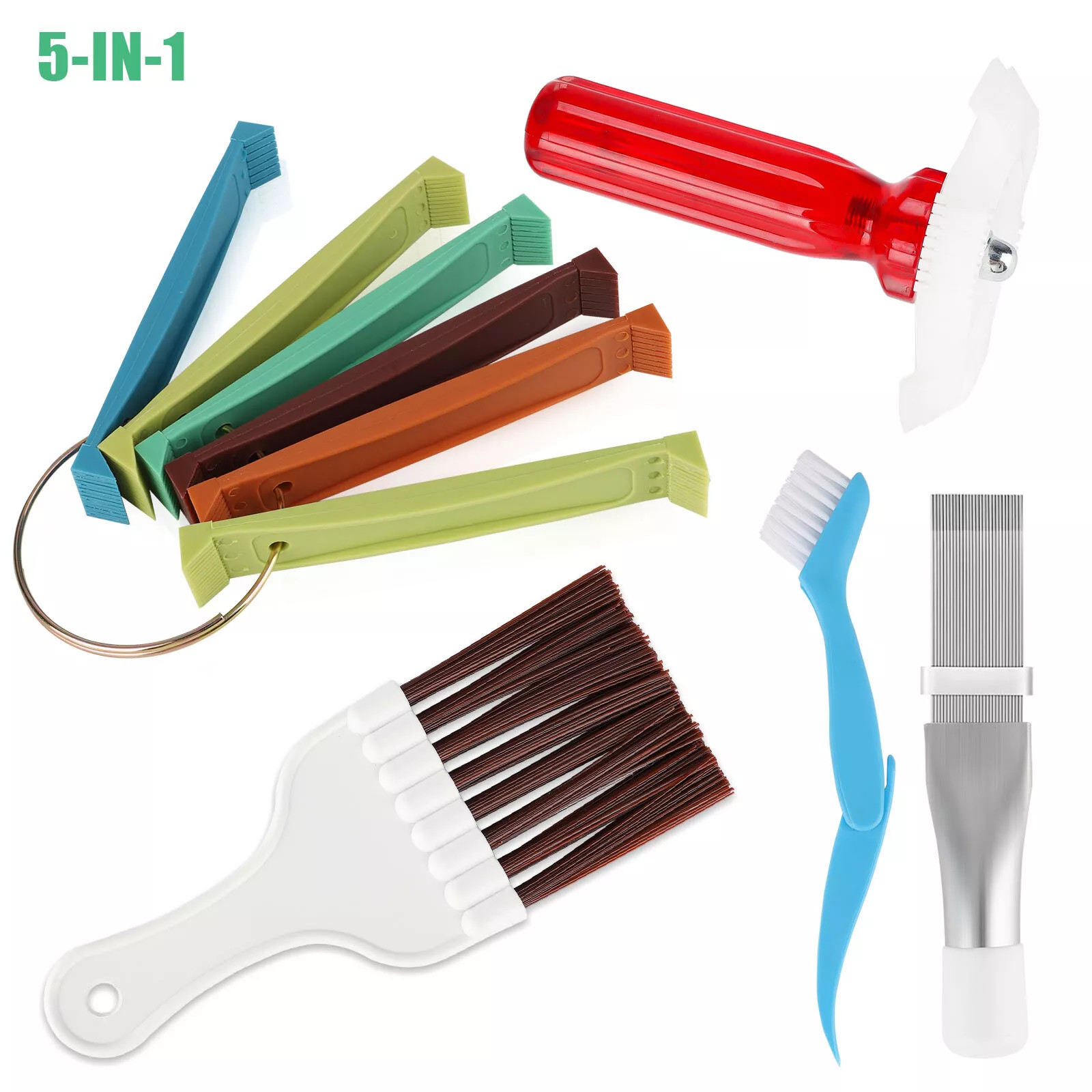 Air Conditioner Fin Cleaner Set Fin Comb Condenser Straightener Cleaning Brush