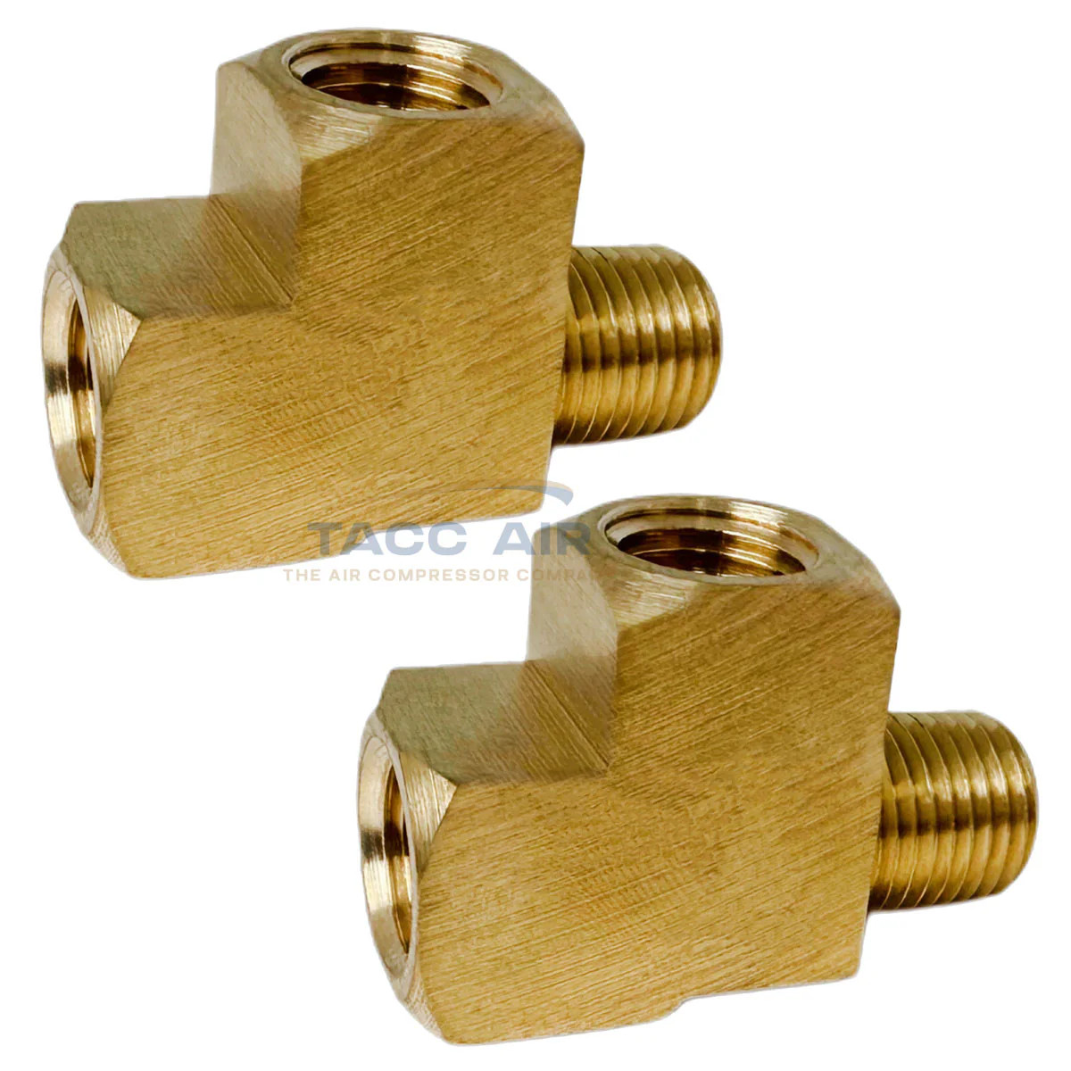 2 Pack 1/4″ NPT Solid Brass Branch Tee Fitting 3 Way W/ 2 Female & 1 Male Thread
