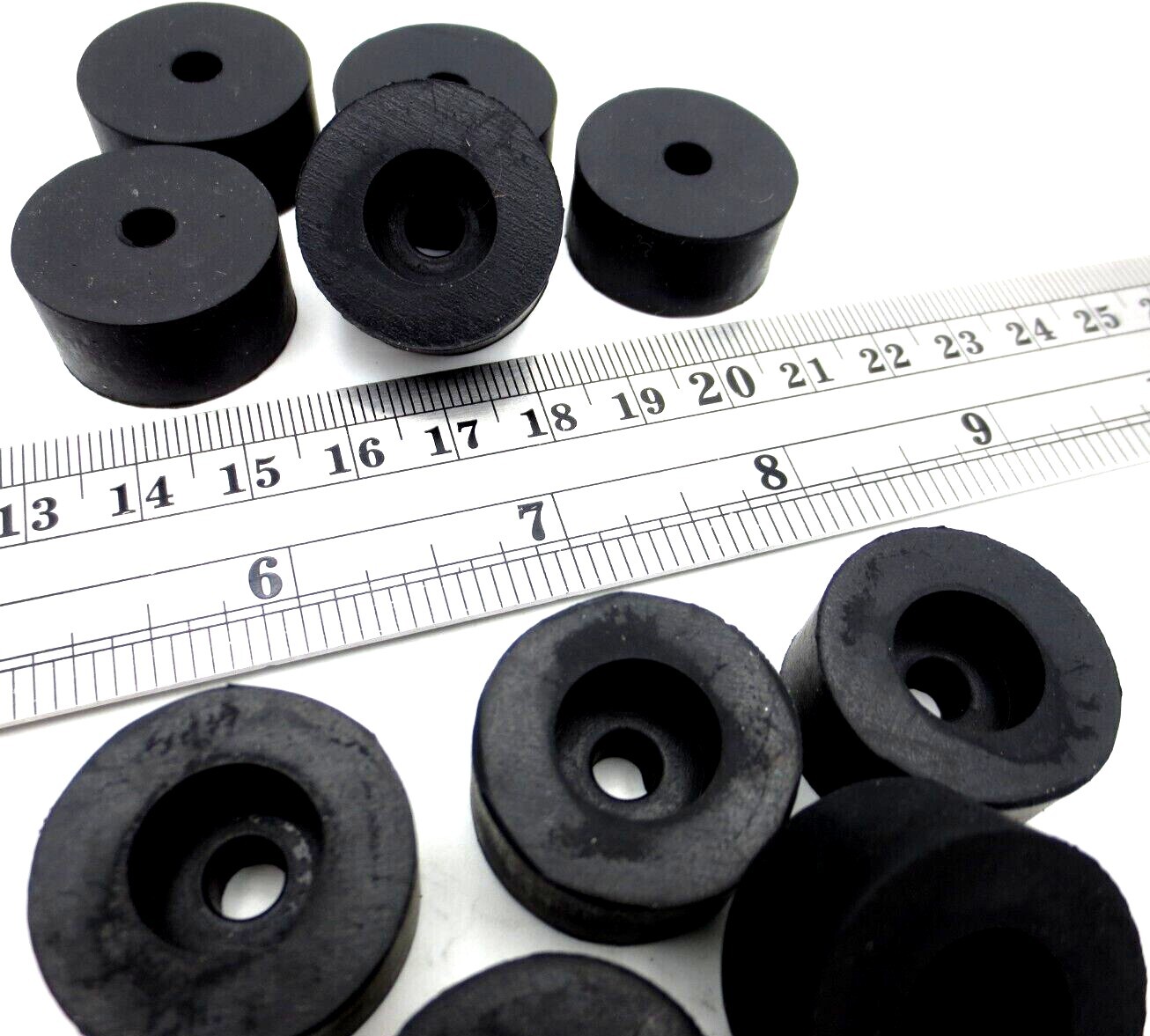 Screw Bolt On Rubber Bumper Pad Stand Fit For 3/16″ Screw Hole, 1″ Pad 1/2″ Tall
