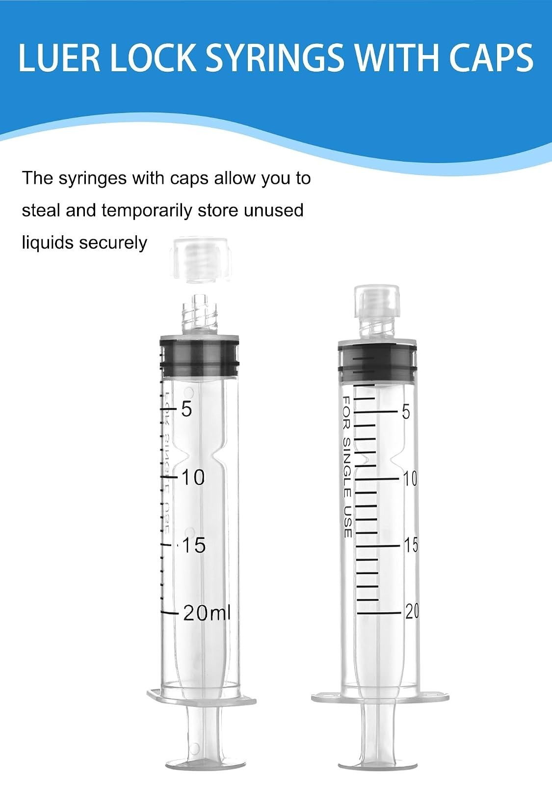 Luer Lock Syringe 20ml – Sterile Disposable Syringe Pack of 10