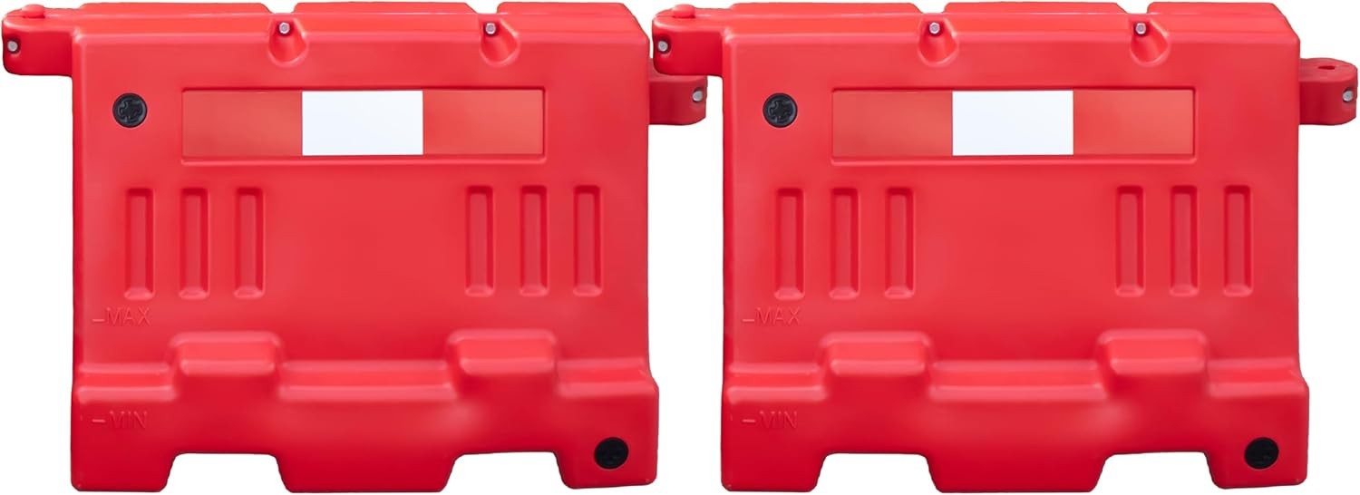 Electriduct Stackable Water Filled Plastic Traffic Safety Barriers – Red