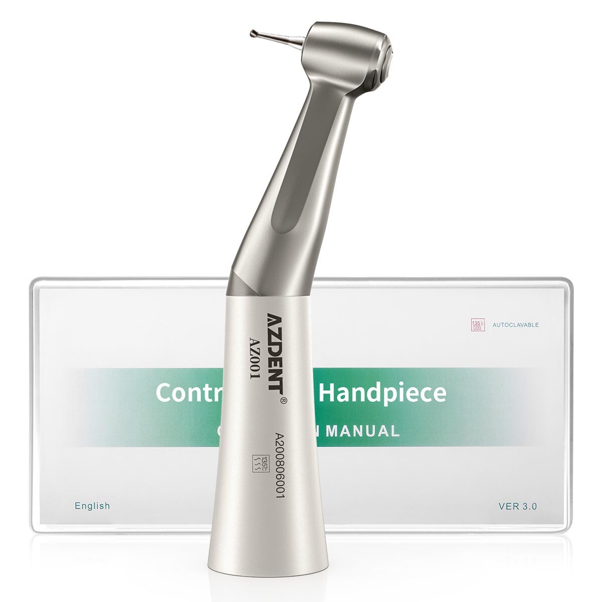 AZDENT Dental 1:1 Slow Low Speed Contra Angle Handpiece Push Button E-Type AZ001
