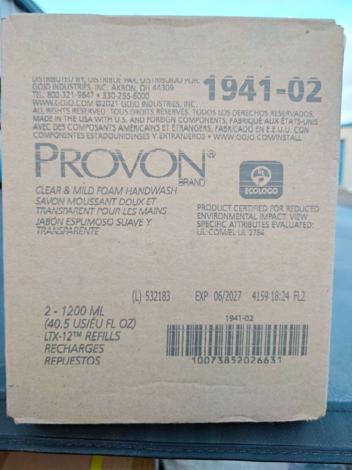 PROVON Foaming Soap Dispenser Refill Bottle Unscented 1200 mL 1941-02 2 Ct