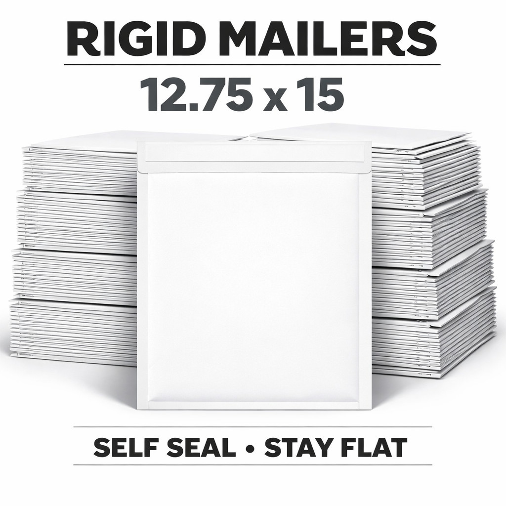 12.75×15 Rigid Stay Flat Mailers Self Seal Cardboard Envelopes 25-1000 Pcs