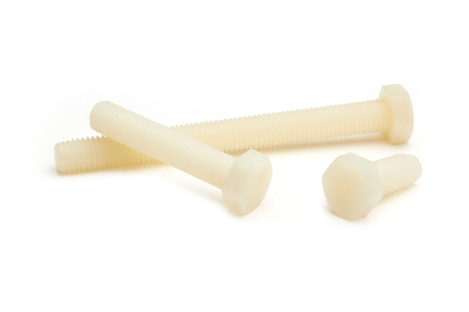 US Stock M4 M5 M6 M8 M10 M12 Hex Nylon screws hex bolts screws White L 6mm~100mm