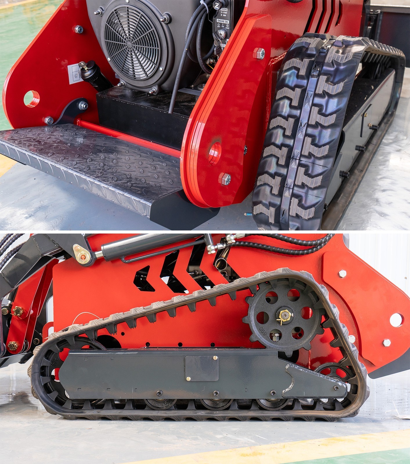 NEW 2645Lbs Tracked Mini Skid Steer Loader 23HP 3-Pumps Dual Level Operation EPA