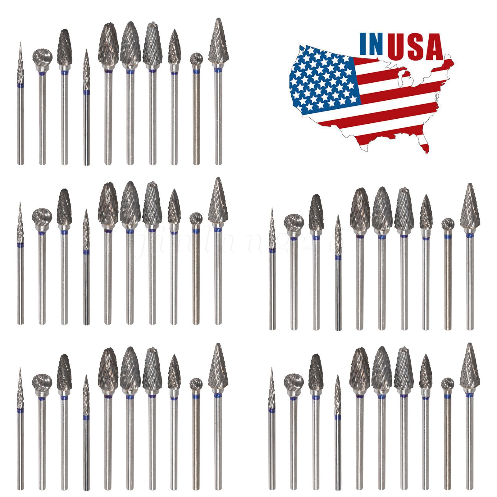 1-5 Packs Dental Lab Carbide Cutter Burs Kit Carbide Polishing Drills HP 2.35mm