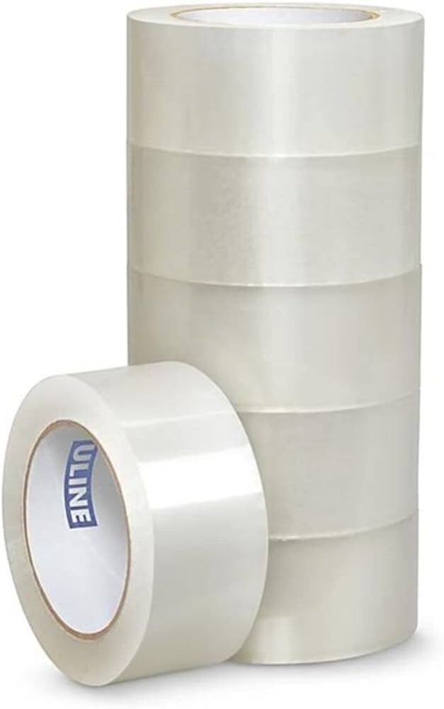 ULINE Industrial 2MIL Clear Packing Tape 2″ x 110 yds S-423 S-423-6, Pack of 6