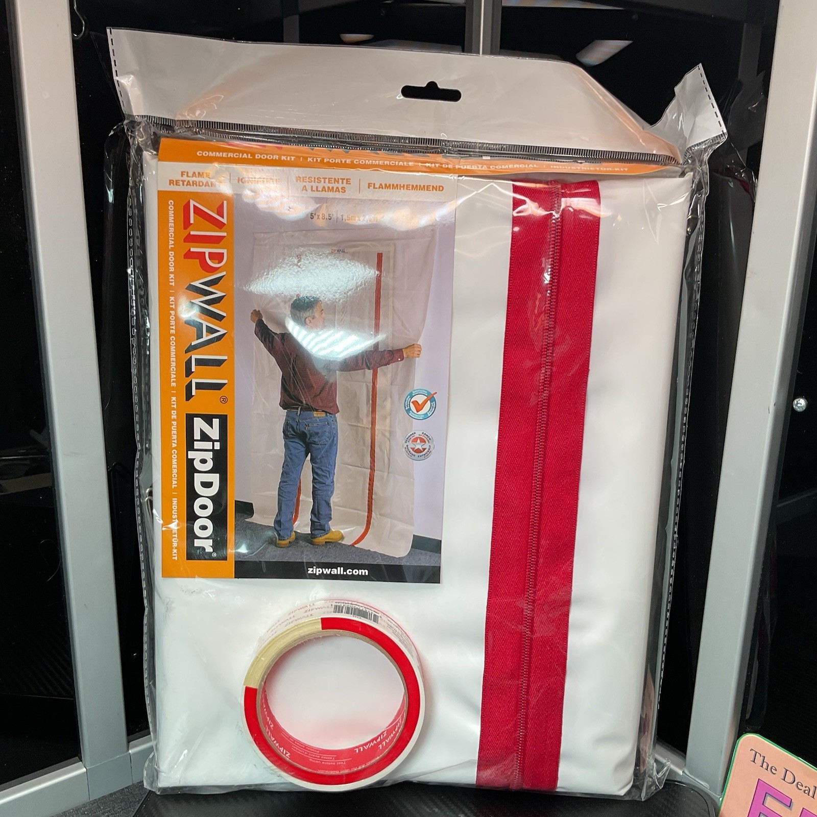 Zipwall 1850072D 5 ft. W X 8.5 ft. L X 4 mil Plastic Door Kit 1 pk