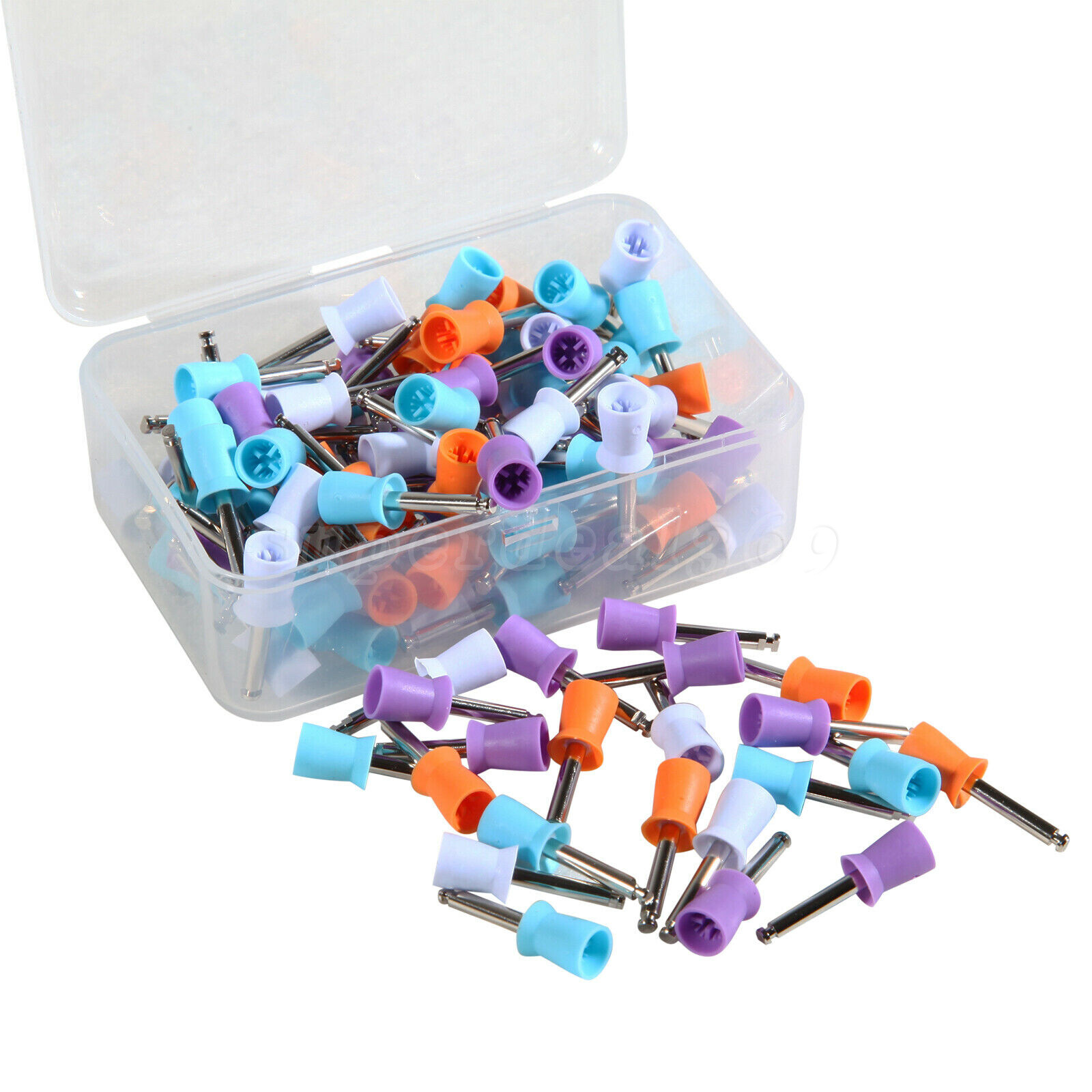 100*Dental Rubber Prophy Tooth Polish Polishing Cups Latch type brush Mixed OR