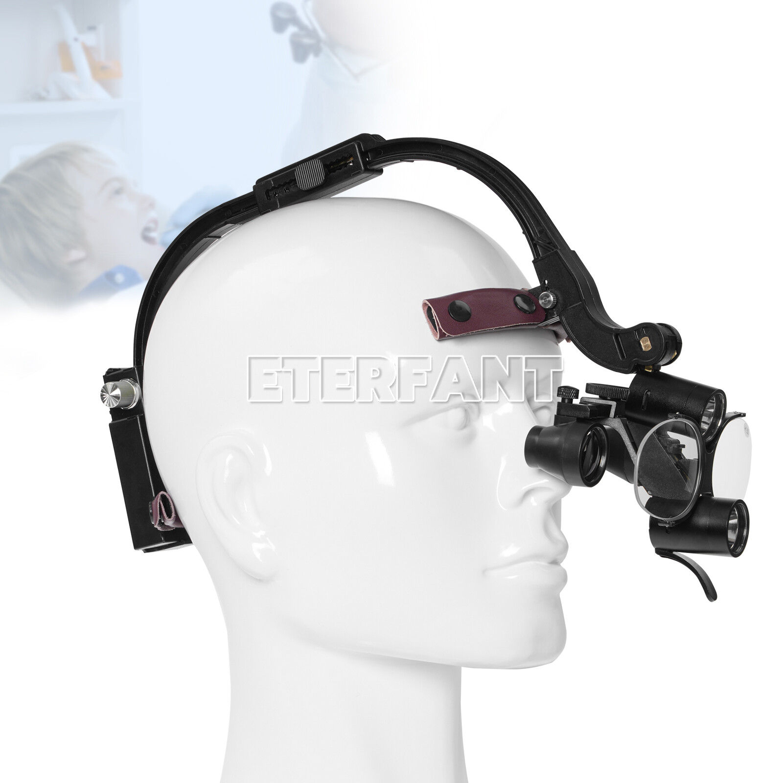 3.5X Dental Surgical Headband Binocular Loupes with 5W LED Head Light 2 Leds