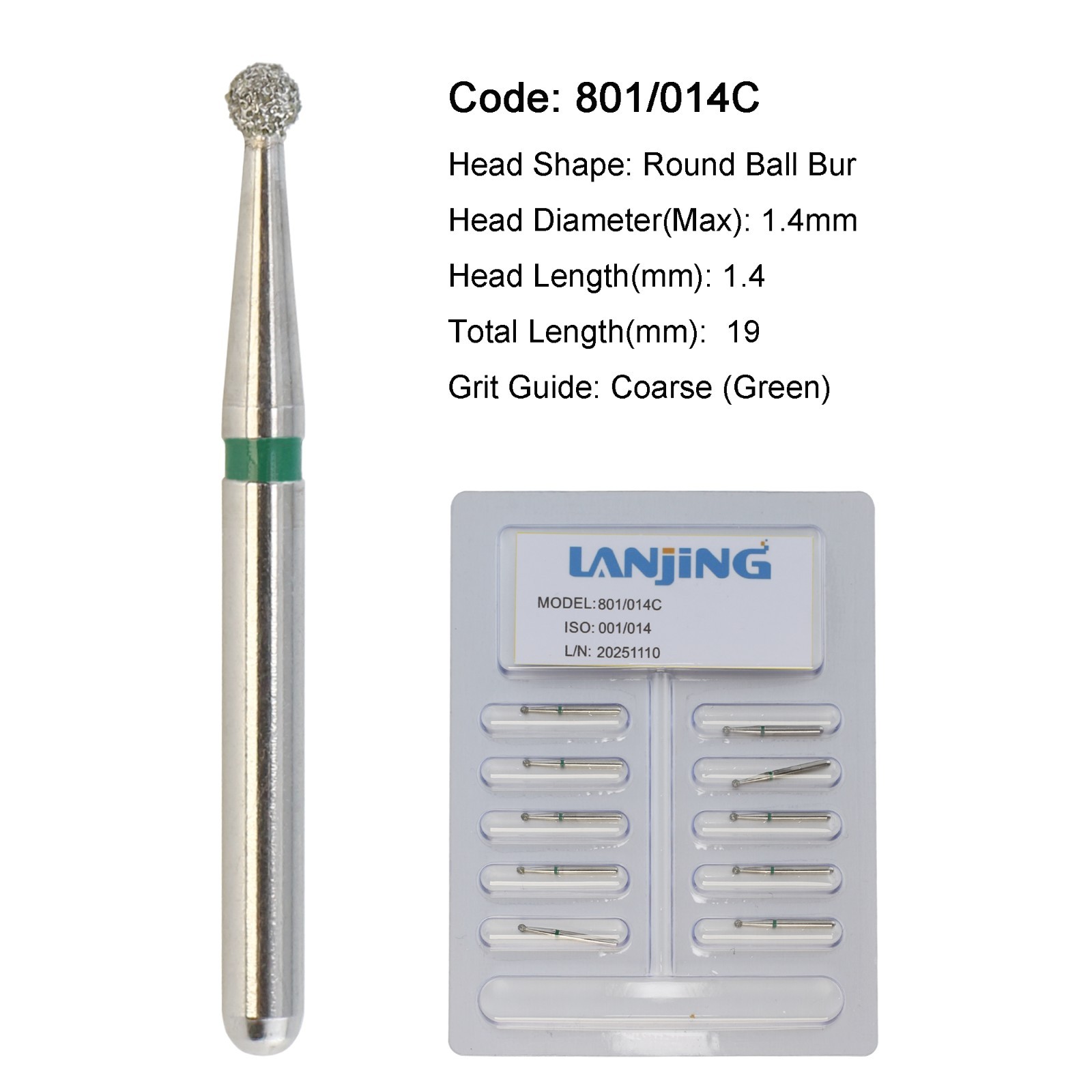 Dental Carbide Burs Diamond Burs Round FG 4 6 8 2 Friction Grip High Speed 801