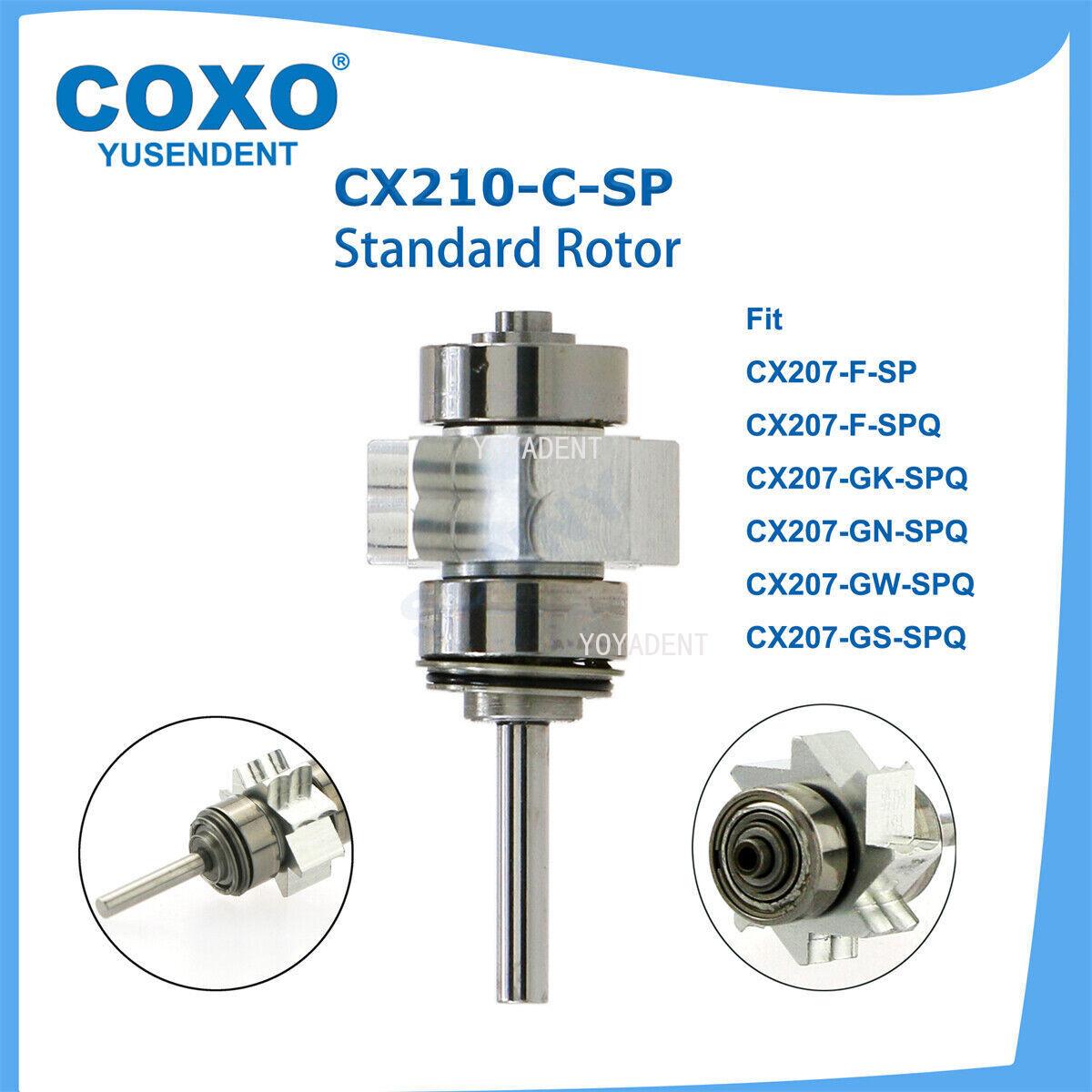 COXO Dental Turbine Fiber Optic High Speed Handpiece LED Coupler 6 Pin Fit KAVO