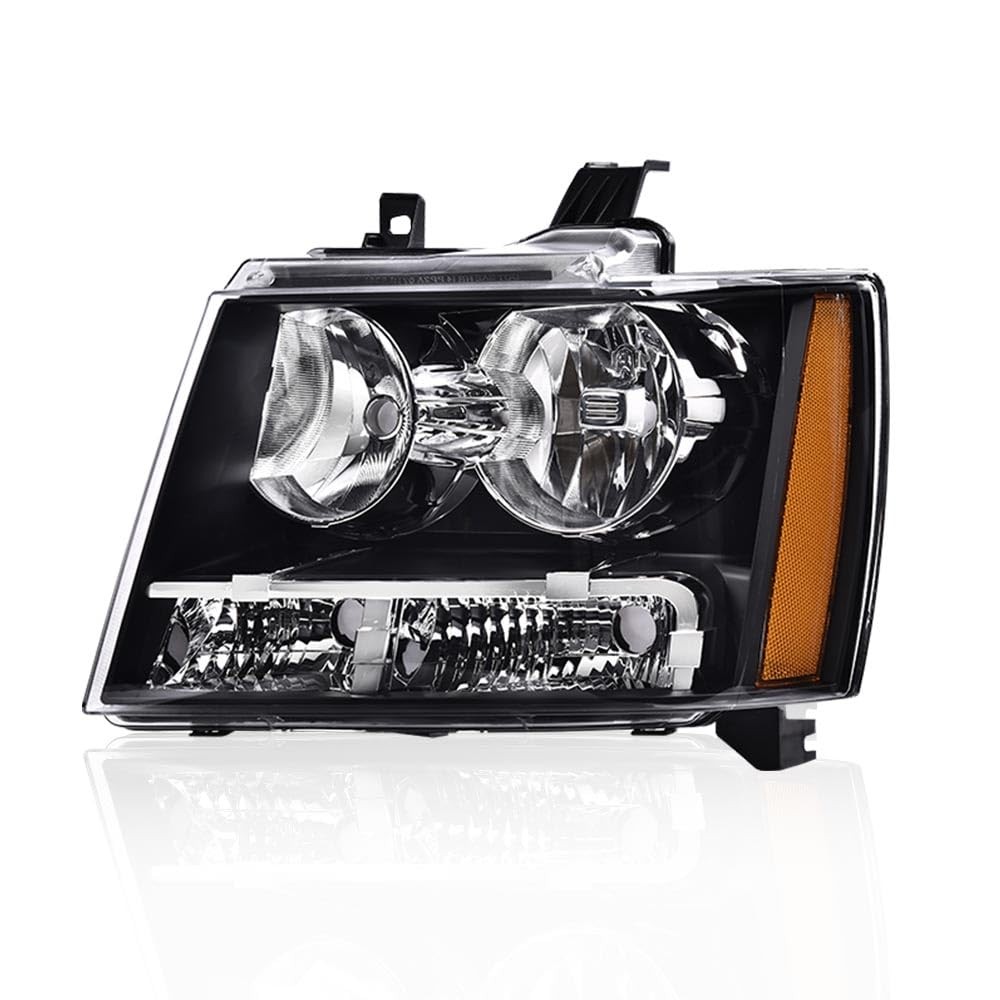 LH Headlight Chevy Suburban Tahoe 07-14 Avalanche 07-13 Black Housing Clear Lens