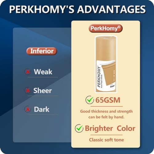 17.5″ x 1200” Brown Kraft Paper 50 lb Basis Thick Roll Packaging Shipping NEW**