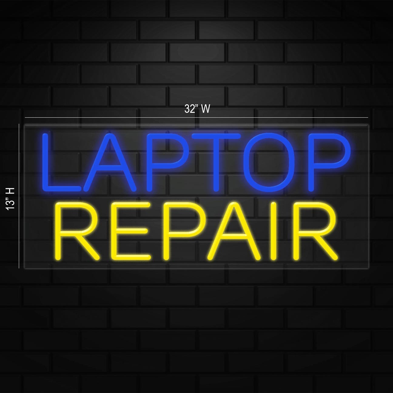 Laptop Repair Sign for Business Displays | LED Flex Neon | 32″W x 13″H x 1″D