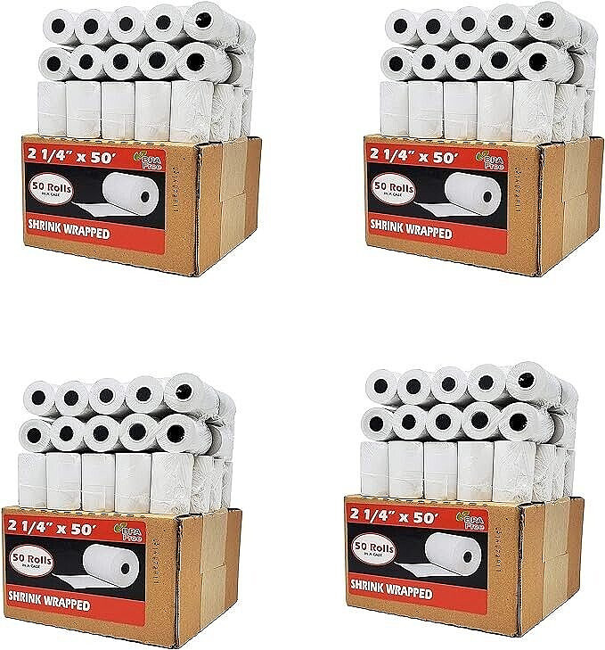 2 1/4 x 50 thermal paper 50 rolls VeriFone VX680 VX520 Thermal Receipt Paper