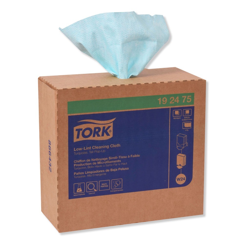 Tork 192475 1-Ply 9″ x 16.5″ Unscented Cleaning Cloth – Turquoise (800/CT) New