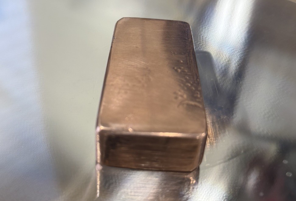 1LB 3.4oz Hand Poured .999 Copper Ingot Bar Free Shipping