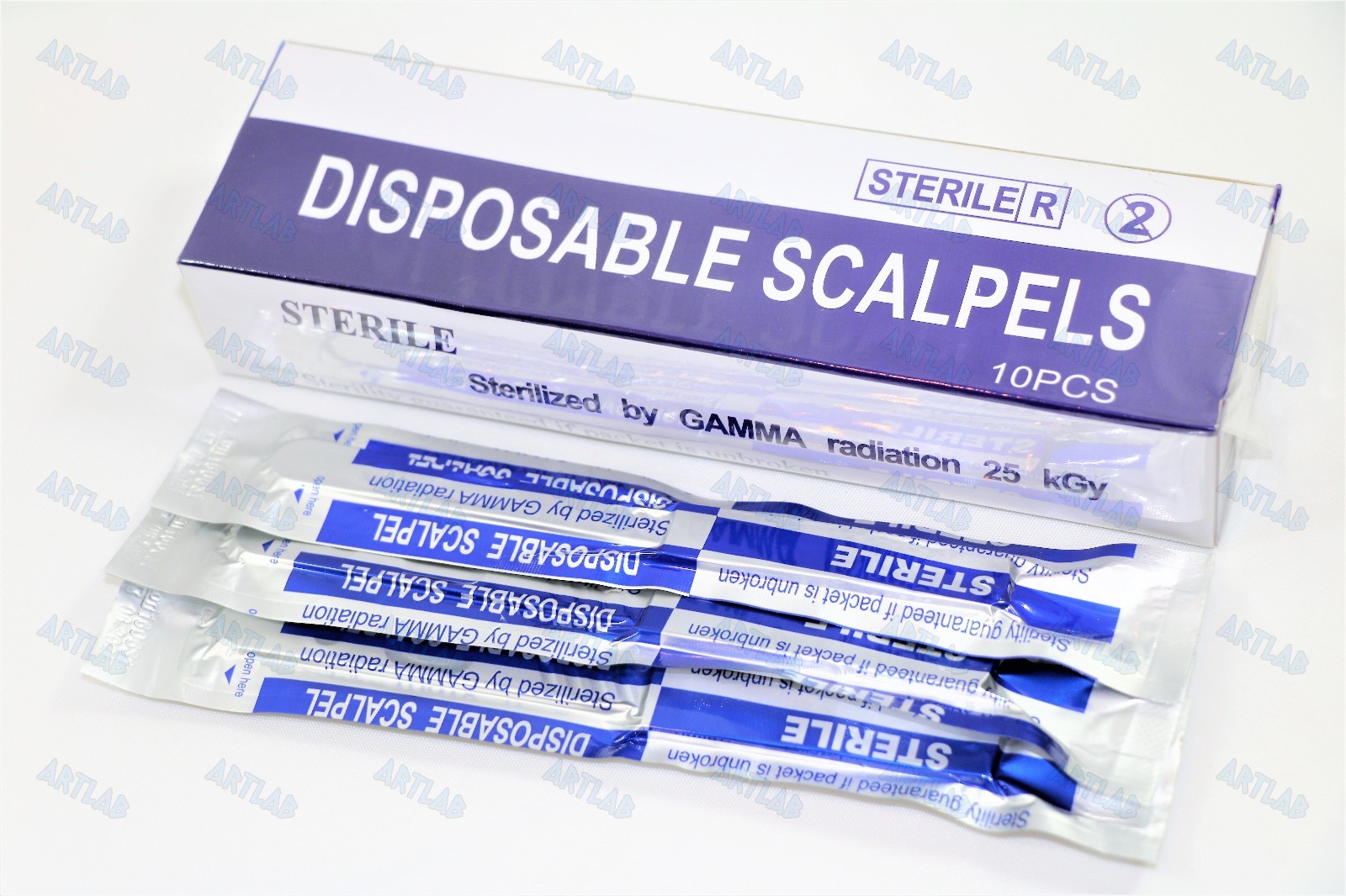 10 LOT STERILE DISPOSABLE SCALPELS #15 SINGLE USE – DENTAL,SURGICAL,DERMAPLANING
