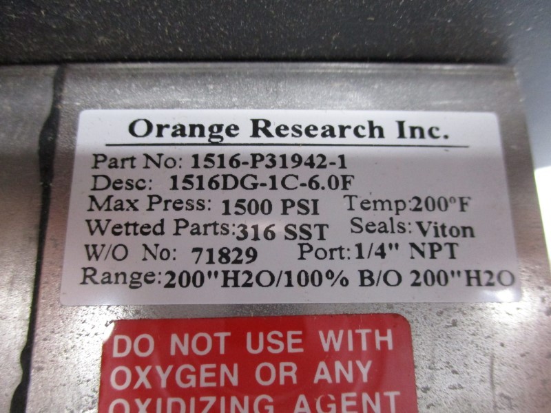 ORANGE RESEARCH 1516-P31942-1 1516DG-1C-6.0F 1500PSI 1/4″ NSMP