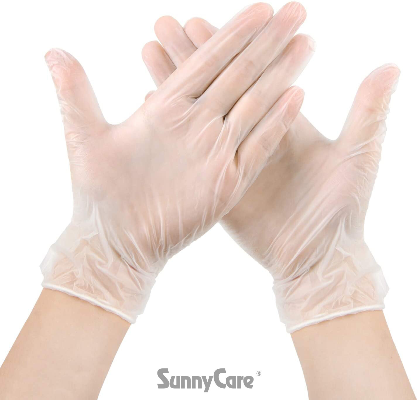 100 SunnyCare Powder Free Vinyl Gloves Food Service (Latex Nitrile Free) 🔥 M