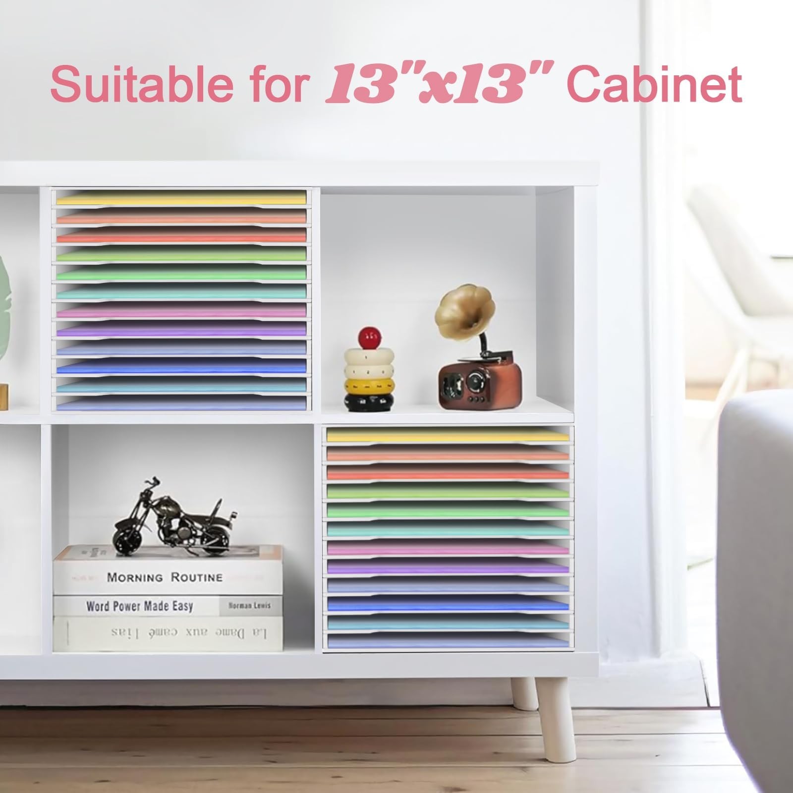 SONGWAY 12×12 Paper Storage Organizer – 13 Tier Desk File Organizer with Adju…