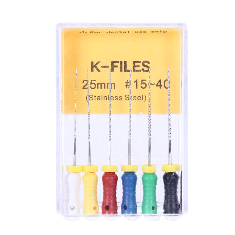 AZDENT Limas de endodoncia manual dental K-Files acero inoxidable 21/25mm