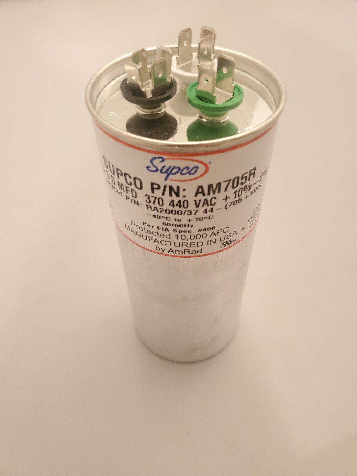 BRAND NEW AM705R AMERICAN MADE CAPACITOR FROM SUPCO 70 + 5 MFD X 440 V