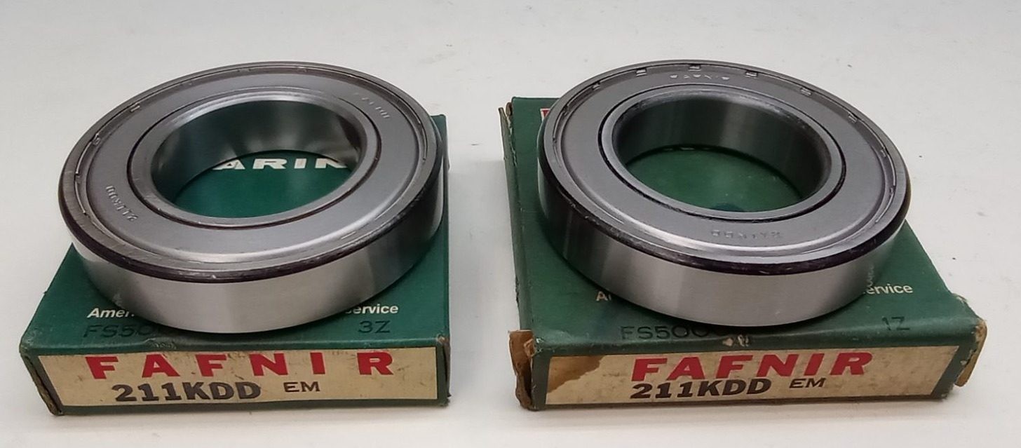 Fafnir 211KDD Ball Bearing Deep Groove 55X100X21mm Double Shielded (Pack of 2)
