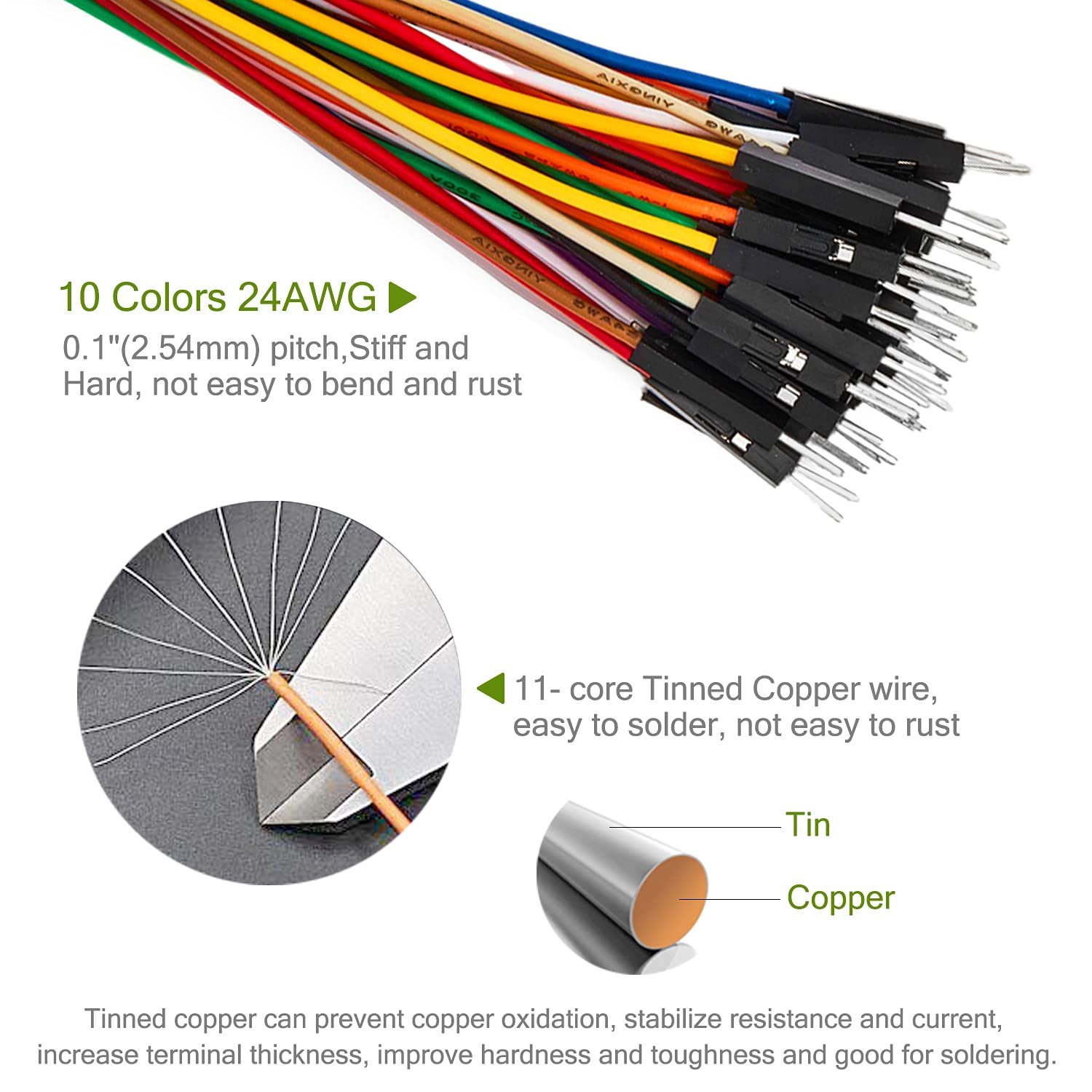 120Pcs 10Cm Header Jumper Wire Dupont Cable Line Connector Assorted Kit Set (Mal