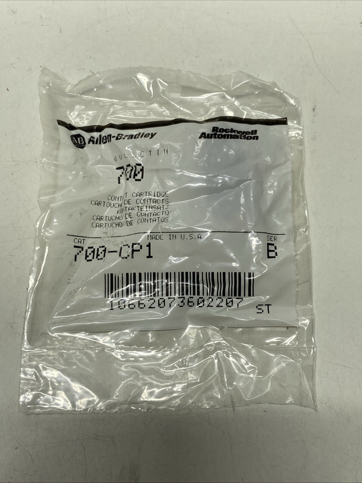 Lot of 2 New Allen Bradley 700-CP1 Ser B Contact Cartridge 10A 600VAC 700CP1