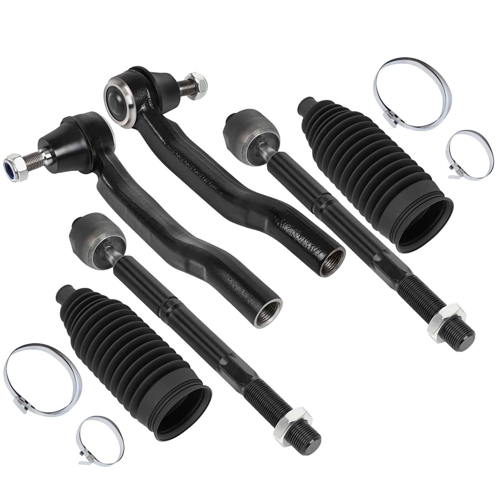 6pcs Inner Outer Tie Rod Ends Steering Rack Boots For 2011-2020 Toyota Sienna