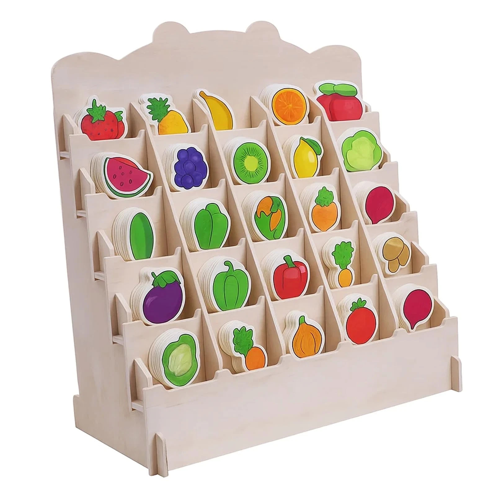 HOTCAN Display Stand for Vendors 16 POCKET 4 Tier Wooden Rack 18X9X18″ New Boxed