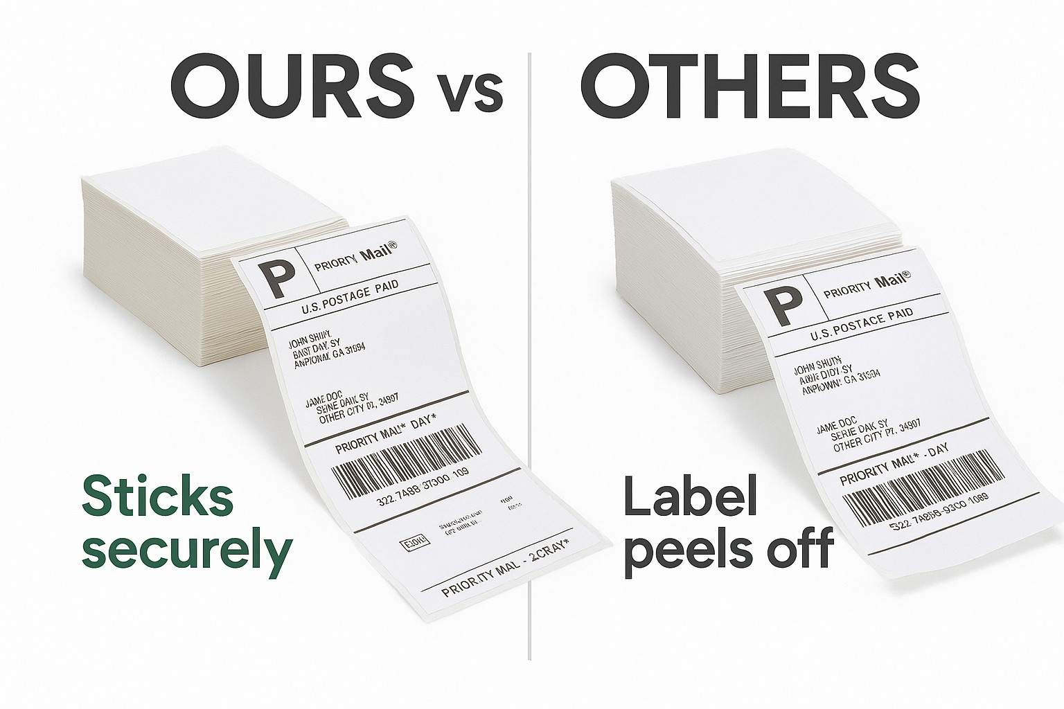 2000 4×6″ Thermal Shipping Labels Fanfold Jam-Free BPA-Free for Zebra Rollo
