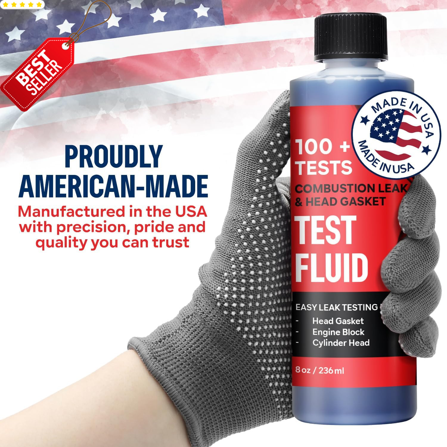 Combustion Leak Head Gasket Test Kit 100+ Tests 8oz Fluid – US