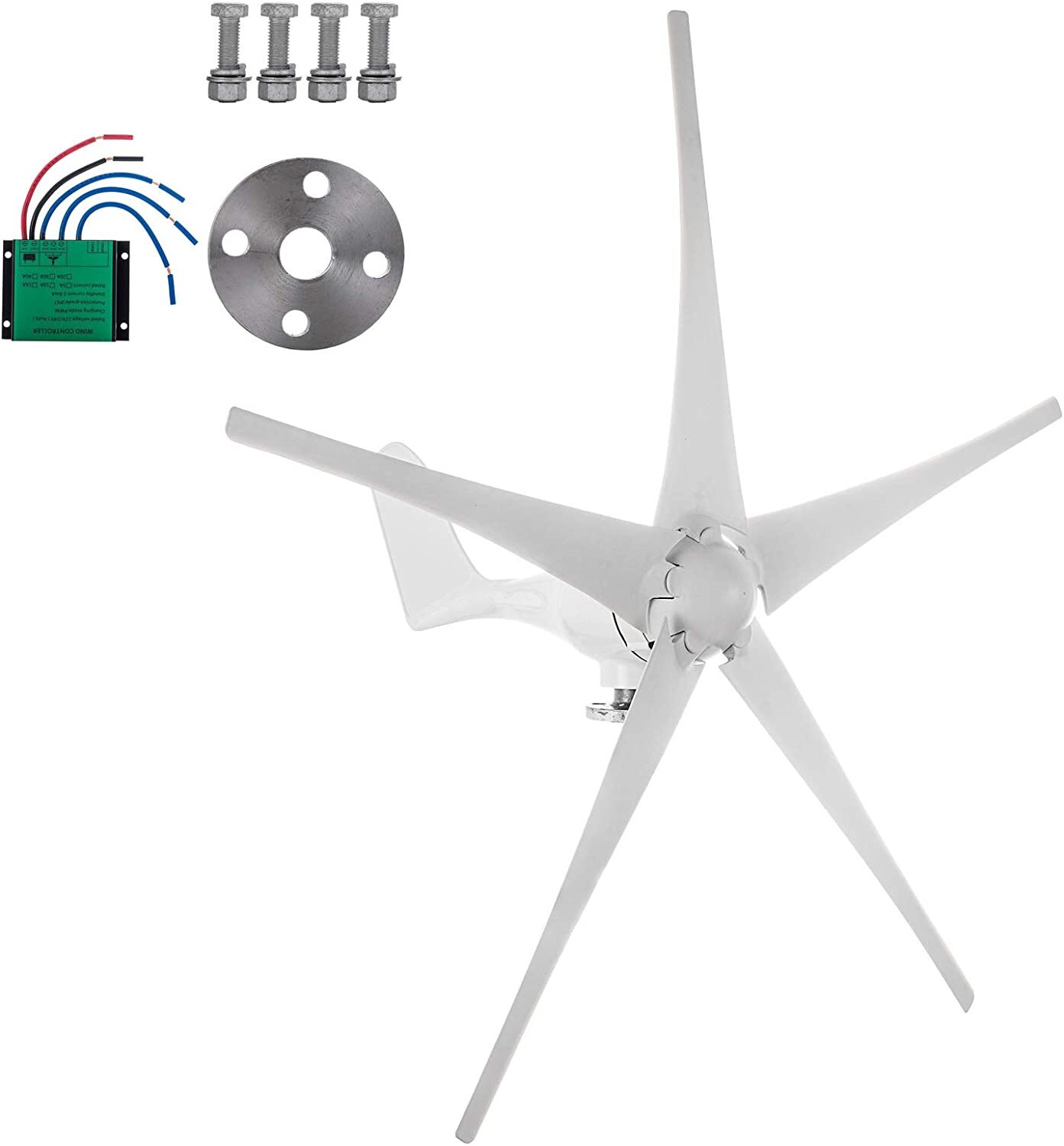 1200W Wind Turbine Generator Kit 5 Blades Windmill DC 12/24V Charger Controller