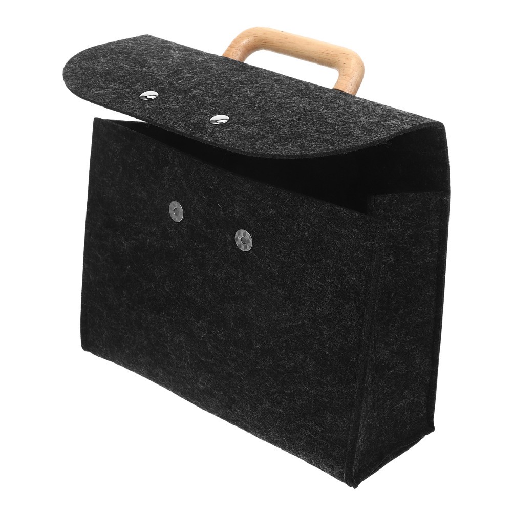 1Pack Dark Grey Felt Tote Bag for Business Setting Professionals